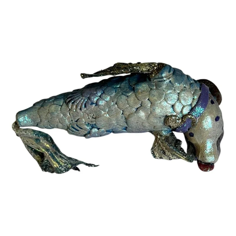 December Diamonds Dog Fish Ornament Mer-dog Collectible Fantasy Animal Mermaid